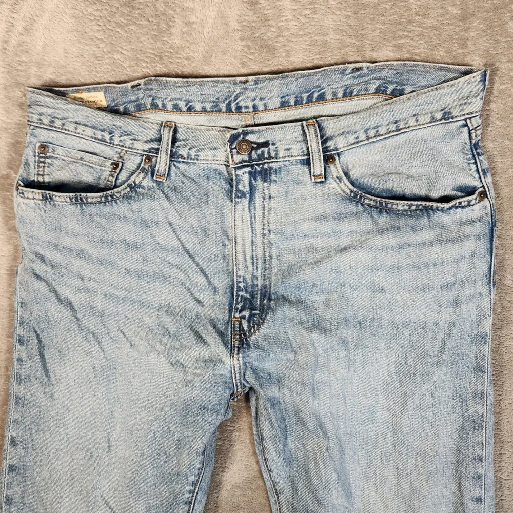 Levi's 505 Jeans Mens 38x29 Light Wash Premium Straight Fit Selvedge ID